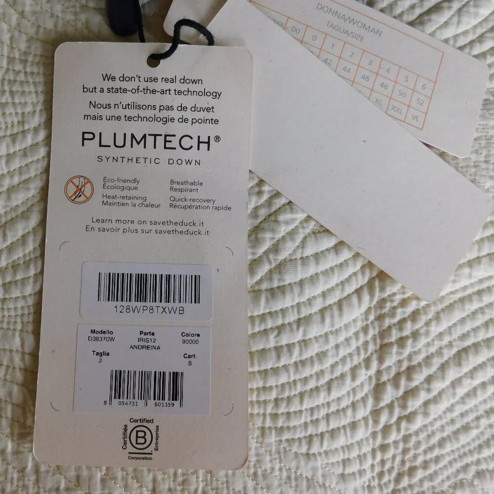 NWT Save The Duck Iris NLA Carly style navy Plumtech vegan down puffer jacket M - Picture 8 of 16